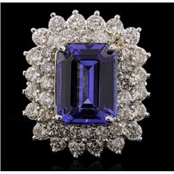 14KT White Gold 6.93ct Tanzanite and Diamond Ring