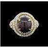 Image 1 : PLATED SILVER 7.40ct Ruby and White Sapphire Ring