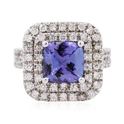 14KT White Gold 2.30ct Tanzanite and Diamond Ring