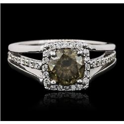 14KT White Gold 1.61ctw Brown Diamond Ring