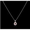 Image 2 : 14KT White Gold 1.95ct Tourmaline and Diamond Pendant With Chain