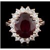 Image 1 : 14KT Rose Gold 7.94ct Ruby and Diamond Ring