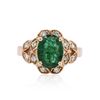 Image 1 : 14KT Rose Gold 2.36ct Emerald and Diamond Ring