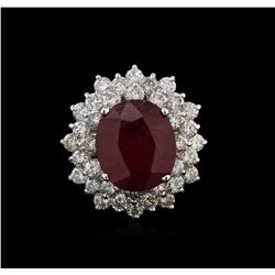 14KT White Gold 8.92ct Ruby and Diamond Ring