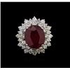 Image 1 : 14KT White Gold 8.92ct Ruby and Diamond Ring