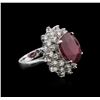 Image 2 : 14KT White Gold 8.92ct Ruby and Diamond Ring