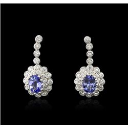 14KT White Gold 3.58ctw Tanzanite and Diamond Earrings