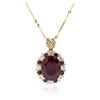 Image 2 : 14KT Yellow Gold 1.12ctw Ruby and Diamond Pendant With Chain