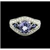 Image 1 : 14KT White Gold 2.58ct Tanzanite, Sapphire and Diamond Ring