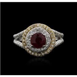 18KT Two-Tone Gold 1.01ct Ruby and Diamond Ring