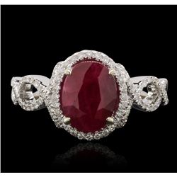 18KT White Gold 2.26ct Ruby and Diamond Ring