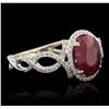 Image 2 : 18KT White Gold 2.26ct Ruby and Diamond Ring