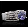 Image 2 : 14KT White Gold 2.75ct Tanzanite and Diamond Ring