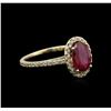 Image 2 : 14KT Yellow Gold 2.22ct Ruby and Diamond Ring