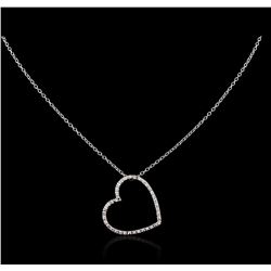 14KT White Gold 0.20ctw Diamond Heart Pendant With Chain