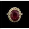 Image 1 : 14KT Yellow Gold 8.77ct Ruby and Diamond Ring