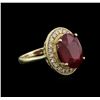 Image 2 : 14KT Yellow Gold 8.77ct Ruby and Diamond Ring