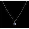 Image 1 : 14KT White Gold 1.49ct Tanzanite and Diamond Pendant With Chain