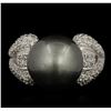 Image 1 : 14KT White Gold Pearl and Diamond Ring