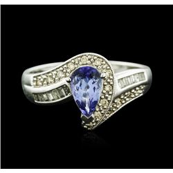 14KT White Gold 1.06ct Tanzanite and Diamond Ring