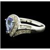 Image 2 : 14KT White Gold 1.06ct Tanzanite and Diamond Ring