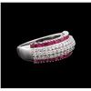 Image 2 : 14KT White Gold 1.13ctw Ruby and Diamond Ring