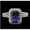 Image 1 : 14KT White Gold 2.40ct Tanzanite and Diamond Ring