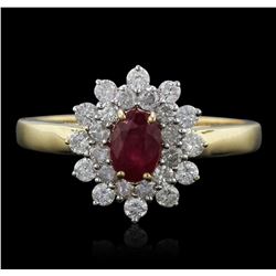 14KT Yellow Gold 0.79ct Ruby and Diamond Ring