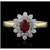 Image 1 : 14KT Yellow Gold 0.79ct Ruby and Diamond Ring