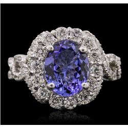 14KT White Gold 1.93ct Tanzanite and Diamond Ring