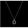Image 2 : 14KT Yellow Gold 5.50ct Onyx and Diamond Pendant With Chain