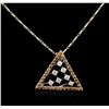 Image 1 : 14KT Two-Tone Gold 0.67ctw Diamond Pendant With Chain