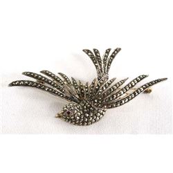 German Marcasite Sterling Bird Bird Pin