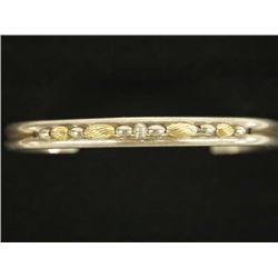 Navajo Gold on Sterling  Cuff Bracelet by K. Kayana