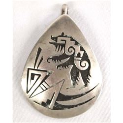 Hopi Old Pawn Bear Pendant by Philbert Poseyesva