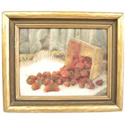 Classical  Americana Oil  Painting of  Strawberries