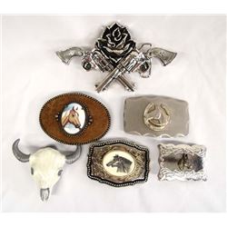 Collection of 6 Southwestern Buckles