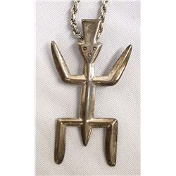 Navajo Sandcast Pin Pendant Necklace, Yellowhorse