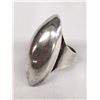 Image 1 : Large Taxco Sterling Silver Elliptical Ring, Size 8
