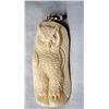 Carved Water Buffalo Bone Owl Pendant