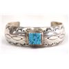 Image 1 : Navajo Sterling Turquoise Cuff Bracelet by Yazzie