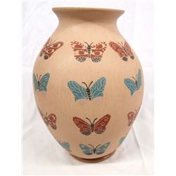 Mata Ortiz Sgraffito Butterfly Jar by Tonio Gaona
