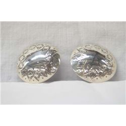 Dynamic Navajo Silver Concho Earrings by T & K Lee