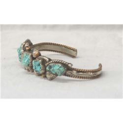 Navajo Old Pawn Sterling Turquoise Bracelet