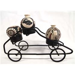 Mata Ortiz Miniature Pottery Display by M. Hedez