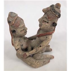 PreColumbian Erotica Hand Formed Clay Figural Replica