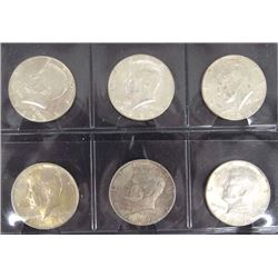 6 Kennedy Half Dollars