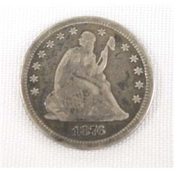 1876 Seated Liberty 25 Cent Coin