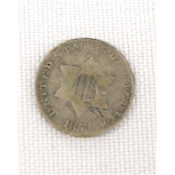 1853 Three Cent Silver Coin