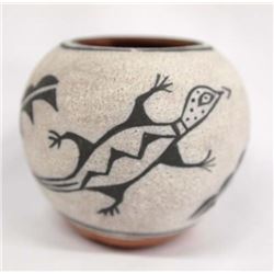 Cochiti Miniature Traditional Pottery Lizard Jar